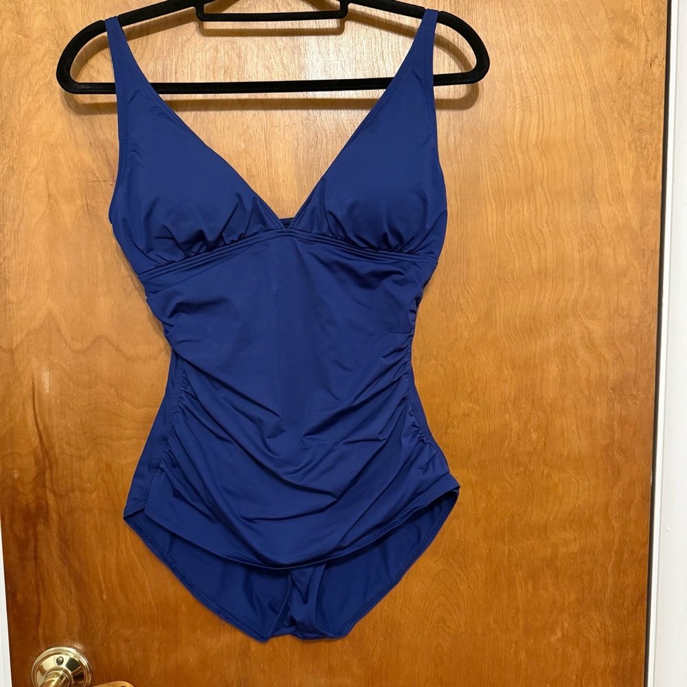Tommy Bahama Blue One Piece Swimsuit with V-Neck